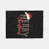 Merry Christmas Pattern Xmas Leopard Family Cute W フリースブランケット (正面(横))