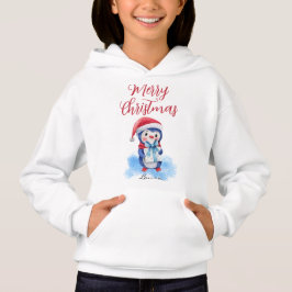 Merry Christmas Penguin 名入り、キッズXS - XL