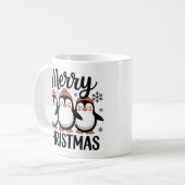 Merry Christmas Penguin Mug, Cute Holiday Coffee  コーヒーマグカップ (正面左)