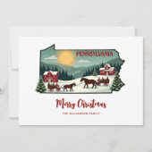 Merry Christmas Pennsylvania State Personalized  シーズンカード (正面)