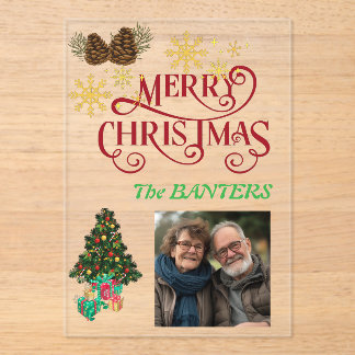 Merry christmas personalize  アクリル招待状