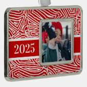 Merry Christmas Personalized シルバープレートフレームオーナメント (右)