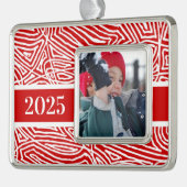 Merry Christmas Personalized シルバープレートフレームオーナメント (左)