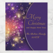 Merry Christmas Personalized ワインラベル (シングルラベル)