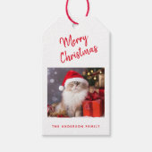 Merry Christmas Personalized Cat Photo Holiday ギフトタグ (正面)