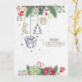 Merry Christmas Personalized  Holiday Card カード (黄色い花)