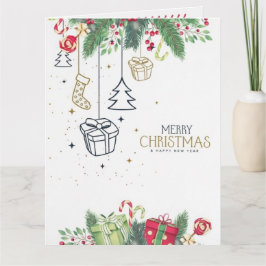 Merry Christmas Personalized  Holiday Card カード