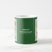 Merry Christmas Personalized Pet Photo Green コーヒーマグカップ (中央)