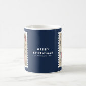 Merry Christmas Personalized Pet Photo Navy Blue コーヒーマグカップ (中央)