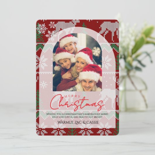 Merry Christmas Personalized Photo Card 招待状 (スタンド正面)