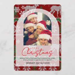 Merry Christmas Personalized Photo Card 招待状