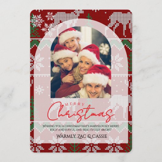 Merry Christmas Personalized Photo Card 招待状 (正面)