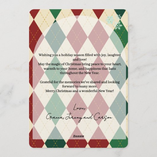 Merry Christmas Personalized Photo Card 招待状 (裏面)