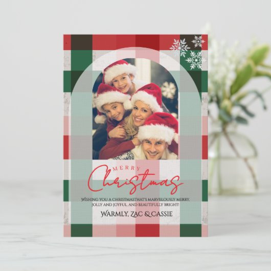 Merry Christmas Personalized Photo Card 招待状 (スタンド正面)
