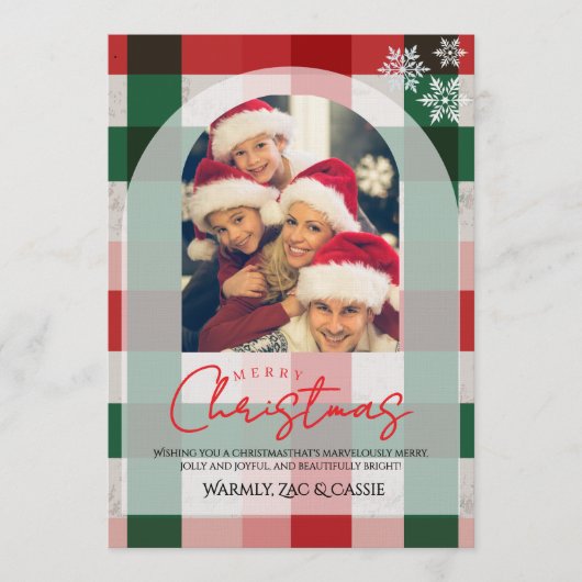 Merry Christmas Personalized Photo Card 招待状 (正面)
