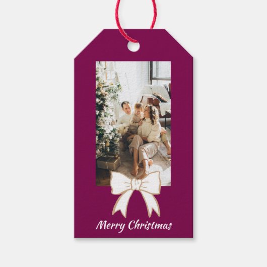 Merry Christmas Personalized Photo Gift Tag ギフトタグ (正面)