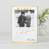 Merry Christmas Personalized Photo Holiday 招待状 (スタンド正面)