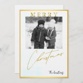 Merry Christmas Personalized Photo Holiday 招待状 (正面/裏面)
