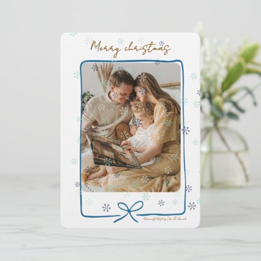 Merry Christmas Personalized Photo Holiday 招待状 (スタンド正面)