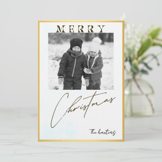 Merry Christmas Personalized Photo Holiday 招待状 (スタンド正面)