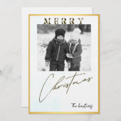 Merry Christmas Personalized Photo Holiday 招待状 (正面/裏面)