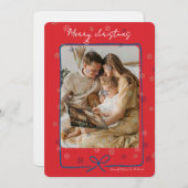 Merry Christmas Personalized Photo Holiday 招待状 (正面/裏面)