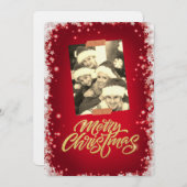 Merry Christmas Personalized Photo Holiday 招待状 (正面/裏面)