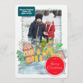 Merry Christmas Personalized Photo Holiday 招待状