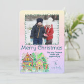 Merry Christmas Personalized Photo Holiday 招待状 (スタンド正面)