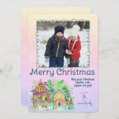 Merry Christmas Personalized Photo Holiday 招待状 (正面/裏面)