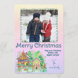 Merry Christmas Personalized Photo Holiday 招待状