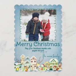 Merry Christmas Personalized Photo Holiday 招待状