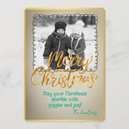 Merry Christmas Personalized Photo Holiday 招待状