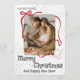 Merry Christmas Personalized Photo Holiday 招待状