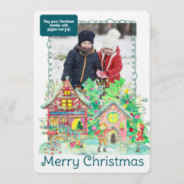Merry Christmas Personalized Photo Holiday 招待状