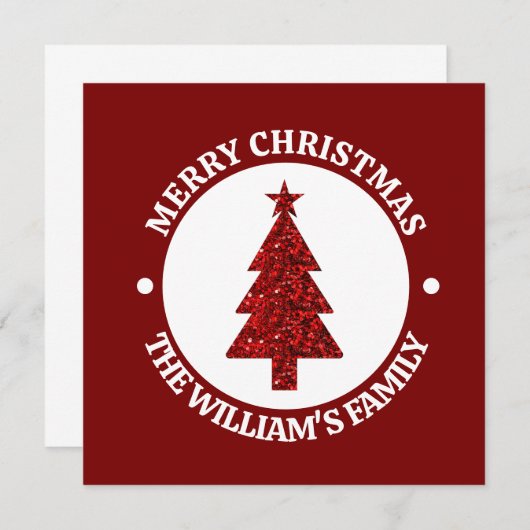 Merry Christmas Personalized Sticker 招待状 (正面/裏面)