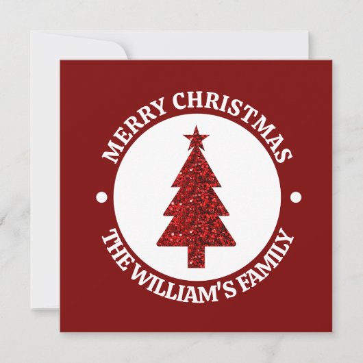 Merry Christmas Personalized Sticker 招待状 (正面)