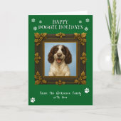 Merry Christmas pet photo green Holiday Card シーズンカード (正面)
