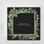 Merry Christmas Pet Photo Wreath Square Card (裏面)