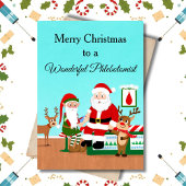 Merry Christmas Phlebotomist Santa and Reindeers カード