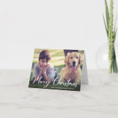 Merry Christmas Photoあなたの子供アートワーク シーズンカード (正面)