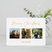 Merry Christmas Photo  箔シーズンカード (立ち正面)