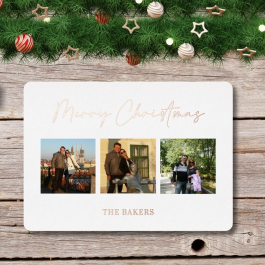 Merry Christmas Photo 箔シーズンカード