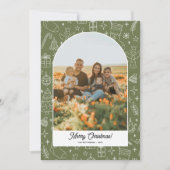 Merry Christmas Photo Arch, Fun Doodle Drawings シーズンカード (正面)