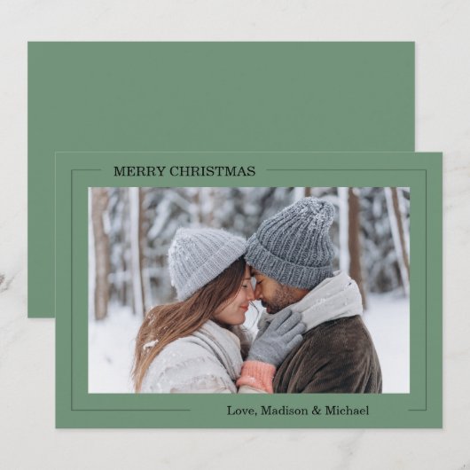 Merry Christmas Photo Card 招待状 (正面/裏面)