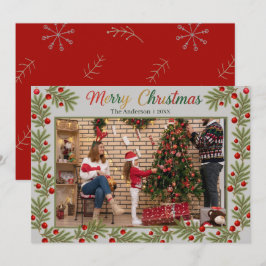 Merry Christmas Photo Card – Personalized Holiday  サンキューカード