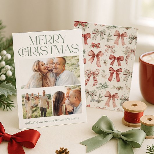 Merry Christmas Photo Collage シーズンカード