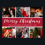 Merry Christmas Photo Collage Calligraphy ポスター<br><div class="desc">Wish your friends and family a Merry Christmas with this simple modern photo poster. Design features 6 of your family photos,  calligraphy script ''Merry Christmas'' and a family name ,  year. Easy to personalize.</div>