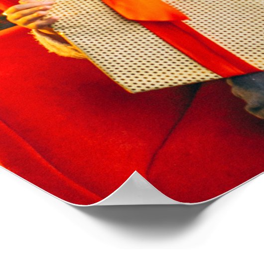 Merry Christmas Photo Collage Calligraphy ポスター (角)