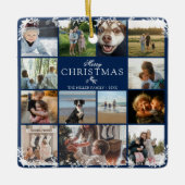Merry Christmas Photo Collage Ceramic Ornament セラミックオーナメント (正面)